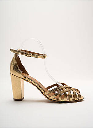 Sandales/nu pieds matière lisse talon de 7 à 9cm or RIVECOUR femme