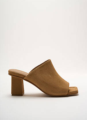 Mules/sabots nubuck talon de 4 à 6cm marron IVYLEE femme