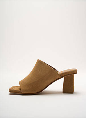 Mules/sabots nubuck talon de 4 à 6cm marron IVYLEE femme