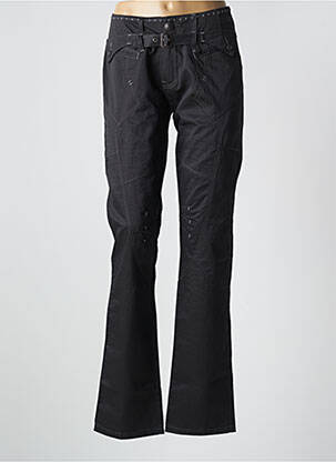 Pantalon droit tissage popeline taille normale noir ET COMPAGNIE femme