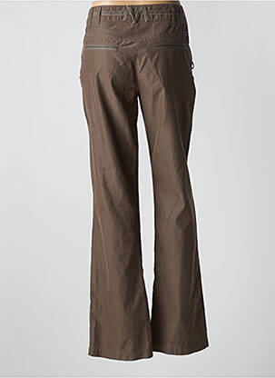 Pantalon droit tissage popeline taille basse marron SALT & PEPPER femme