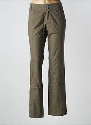 Pantalon droit tissage popeline taille basse vert SALT & PEPPER femme