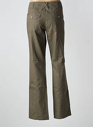 Pantalon droit tissage popeline taille basse vert SALT & PEPPER femme