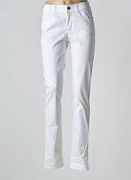 Pantalon slim tissage popeline taille normale blanc ARMANI femme