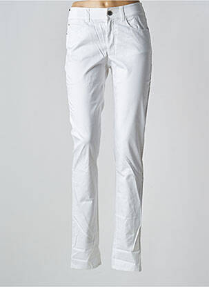 Pantalon slim tissage popeline taille normale blanc ARMANI femme