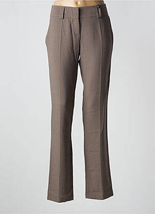 Pantalon droit taille à pinces taille normale marron LOLA femme
