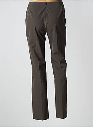 Pantalon slim tissage popeline taille haute marron LOLA femme