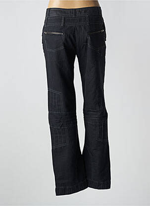 Pantalon droit fermeture zippée sous rabat boutonné taille basse noir ET COMPAGNIE femme