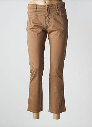 Pantalon 7/8 stretch taille normale marron ONE STEP femme