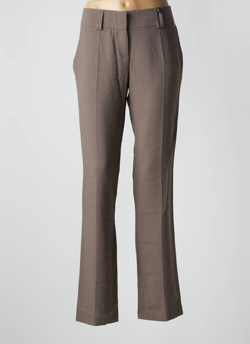 Pantalon droit taille à pinces taille normale marron LOLA femme