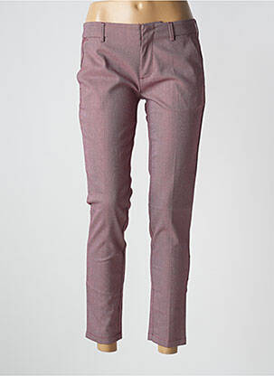 Pantalon 7/8 stretch taille normale rouge REIKO femme