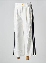 Pantalon chino broderie galons latéraux taille normale blanc BELLEROSE femme