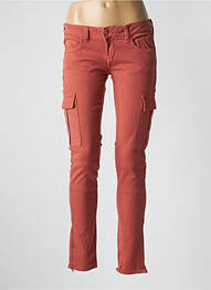 Pantalon cargo poches taille normale rouge REIKO femme
