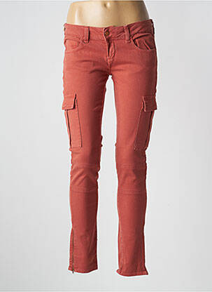 Pantalon cargo poches taille normale rouge REIKO femme