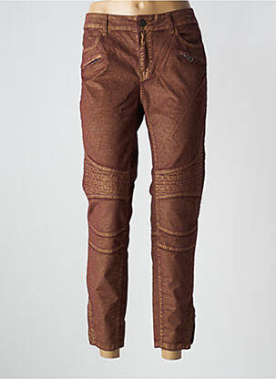 Jeans coupe slim stretch taille normale marron CORLEONE femme