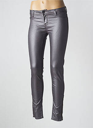 Pantalon slim tissage enduit taille normale gris TEDDY SMITH femme