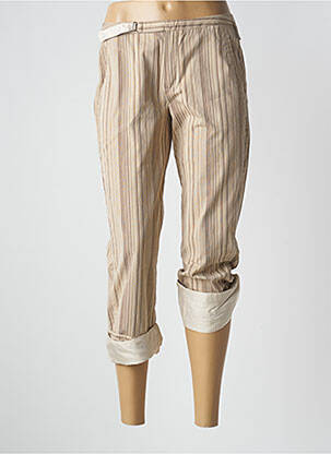 Pantacourt tissage popeline taille normale beige ONE STEP femme