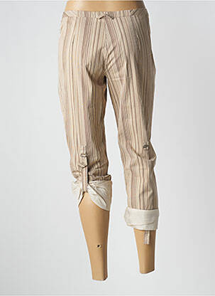 Pantacourt tissage popeline taille normale beige ONE STEP femme