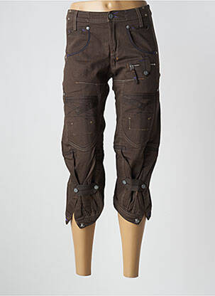 Pantacourt poches taille normale marron MCP femme
