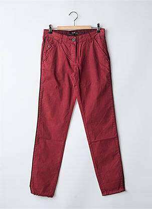 Pantalon chino tissage popeline taille normale rouge MKT STUDIO femme