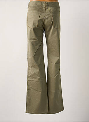 Pantalon droit fermeture zippée sous rabat boutonné taille normale vert CLOSED femme