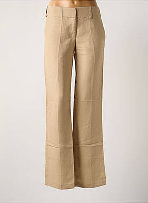 Pantalon droit tissage popeline taille normale beige LOLA femme