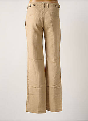 Pantalon droit tissage popeline taille normale beige LOLA femme