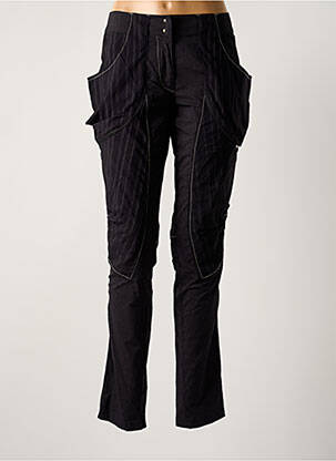 Pantalon slim tissage popeline taille normale noir ICONOCLAST femme