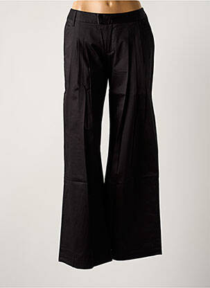 Pantalon droit tissage popeline taille normale noir ONE STEP femme