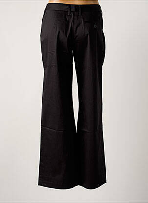 Pantalon droit tissage popeline taille normale noir ONE STEP femme