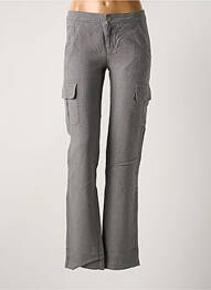 Pantalon cargo coupe droite taille normale gris CORLEONE femme