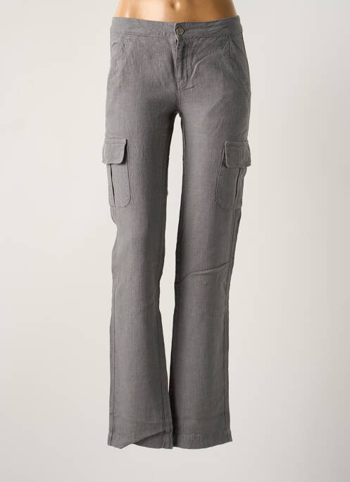 Pantalon cargo coupe droite taille normale gris CORLEONE femme