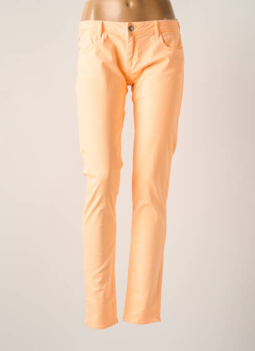 Jeans coupe slim orange LE TEMPS DES CERISES pour femme