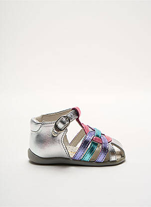 Sandales/nu pieds matière lisse bout rond argent BABYBOTTE fille