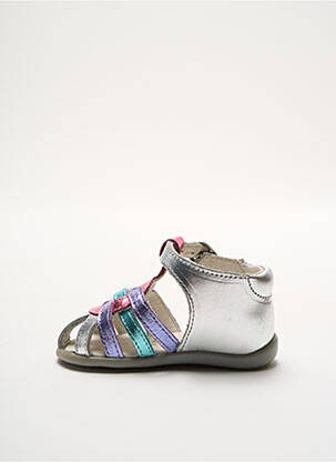 Sandales/nu pieds tissage métallisé bout rond argent BABYBOTTE fille