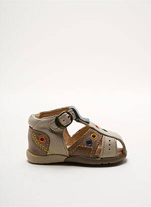 Sandales/nu pieds tissage satiné bout rond marron BABYBOTTE garcon
