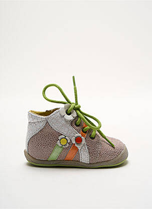 Bottillons matière lisse bout rond beige BABYBOTTE fille