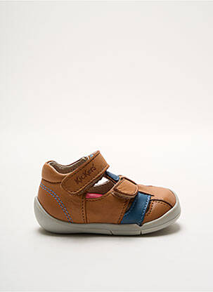 Sandales/nu pieds matière lisse bout rond marron KICKERS garçon