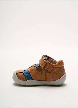 Sandales/nu pieds matière lisse bout rond marron KICKERS garçon