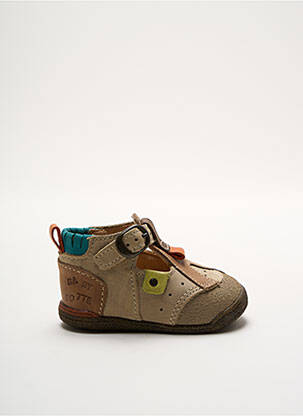 Bottillons nubuck bout rond beige BABYBOTTE garcon
