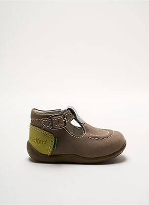 Sandales/nu pieds nubuck bout rond vert KICKERS garçon