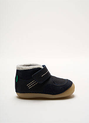 Bottillons fermeture scratch bout rond bleu KICKERS enfant