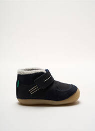 Bottillons fermeture scratch bout rond bleu KICKERS enfant