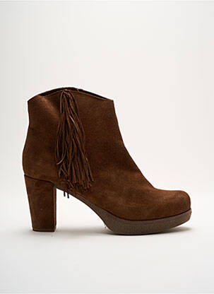 Bottines/boots nubuck talon de 7 à 9cm marron UNISA femme