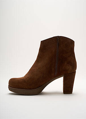 Bottines/boots nubuck talon de 7 à 9cm marron UNISA femme