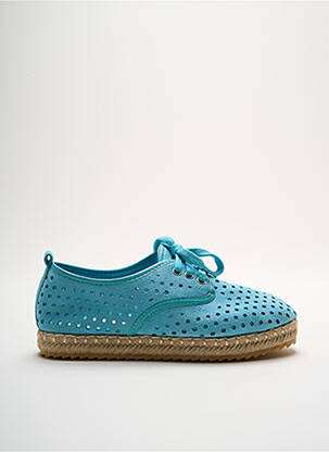 Espadrilles fermeture lacets talon plat jusqu'à 3cm bleu KINOA femme