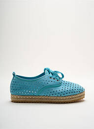 Espadrilles fermeture lacets talon plat jusqu'à 3cm bleu KINOA femme