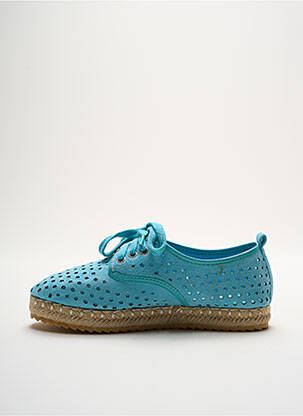 Espadrilles fermeture lacets talon plat jusqu'à 3cm bleu KINOA femme