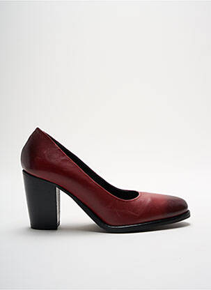 Escarpins tissage satiné talon de 7 à 9cm rouge ADIGE femme