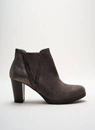 Bottines/boots tissage satiné talon de 7 à 9cm marron REQINS femme